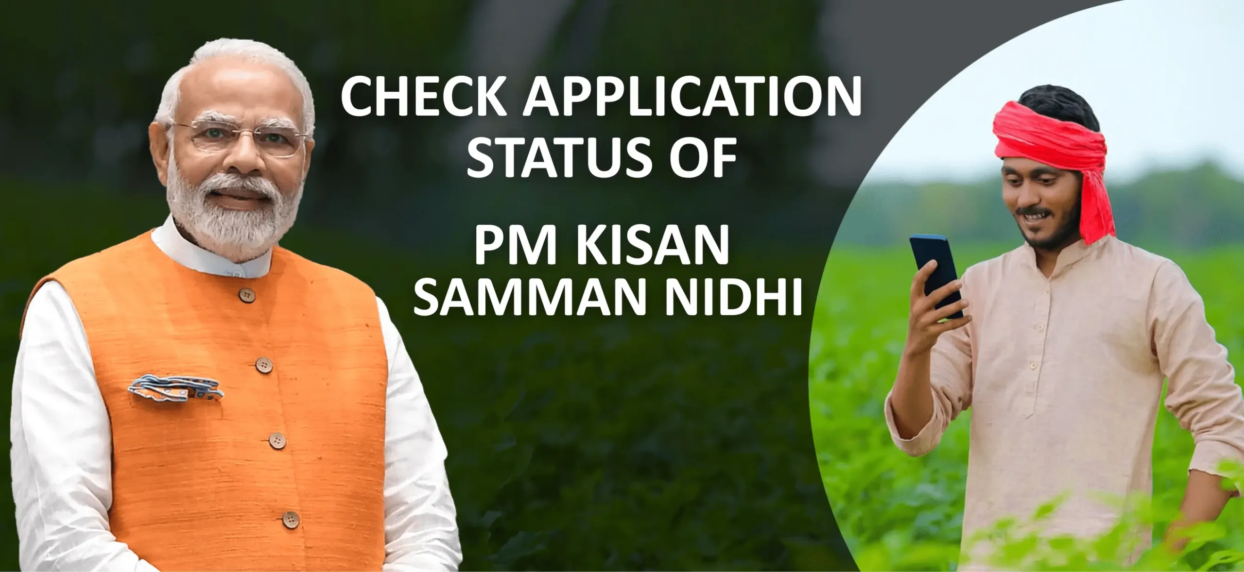 Check Application Status 1 PM Kisan Samman Nidhi Yojana farmer checking PM Kisan application status, e-KYC and beneficiary update on mobile in the field