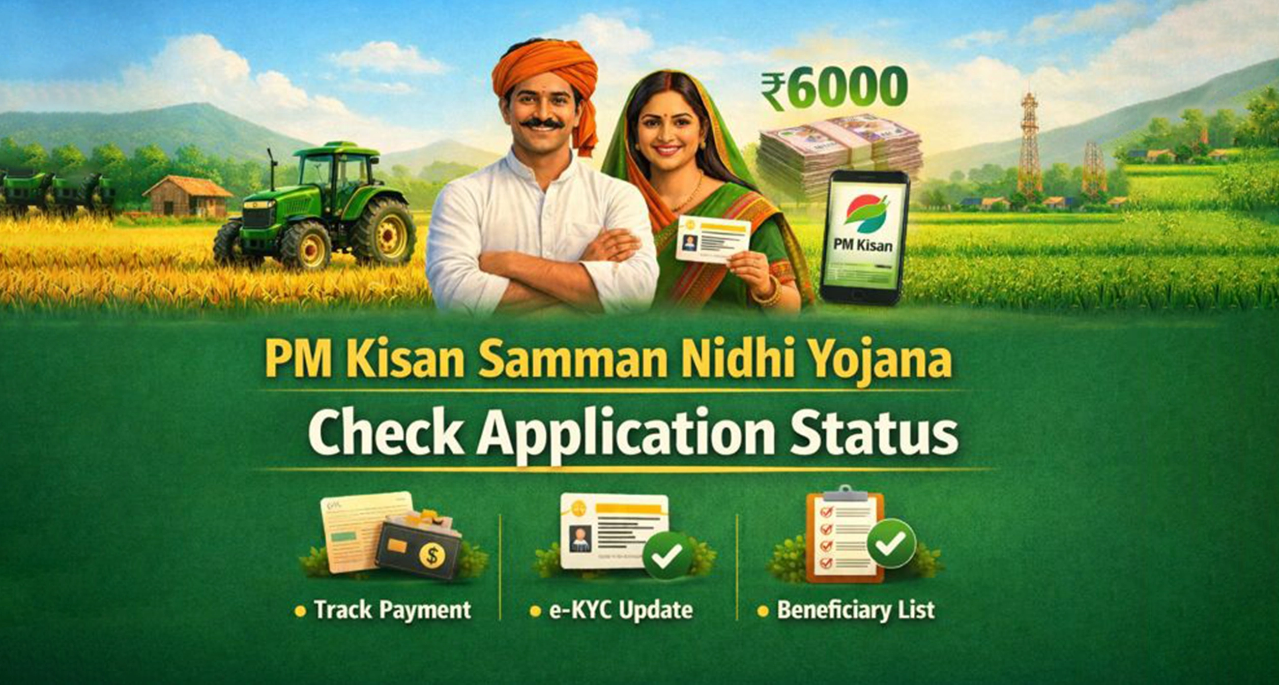 Check Application Status 1 PM Kisan Samman Nidhi Yojana 2026 - Check Application Status, e-KYC & Installments Online